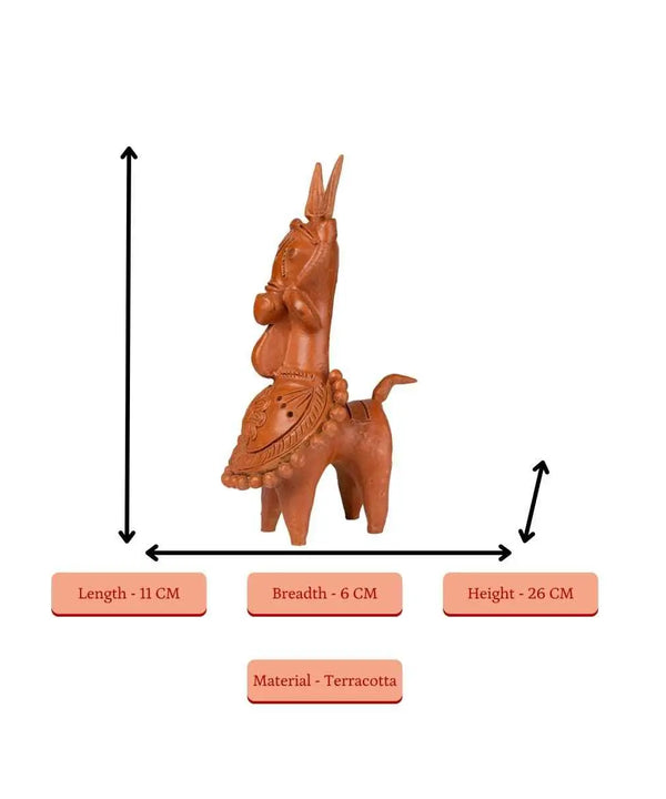 Sowpeace Terracotta Kathakali Horse: Artisan Tabletop Decor — image 4