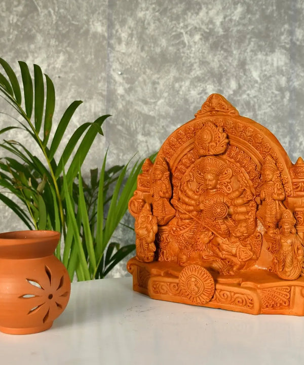 Sowpeace Terracotta Large Durga: Artisan Tabletop Decor — image 2