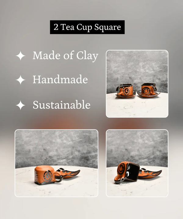 Sowpeace The Saucer Story (Set of 2) | Handcrafted Terracotta Tea & Coffee Saucers for Gifting & Daily Use — image 4
