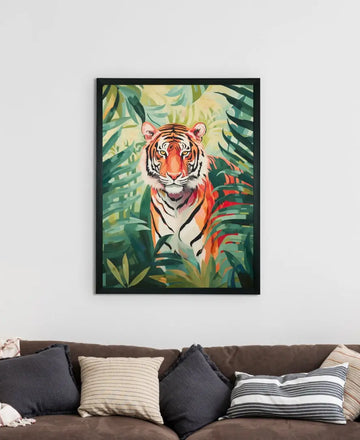 Sowpeace Tiger Canvas Wall Art: Premium Home Decor Print with Frame — alternate view