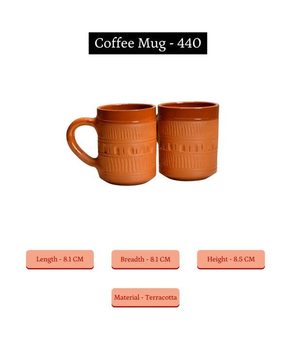 Sowpeace Traditional Terracotta Coffee Mugs (Set of 2) | Handcrafted Brown Tea & Coffee Cups for Gifting & Daily Use — image 7
