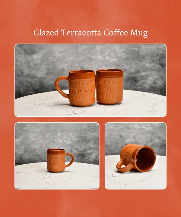 Sowpeace Traditional Terracotta Coffee Mugs (Set of 2) | Handcrafted Brown Tea & Coffee Cups for Gifting & Daily Use — image 6
