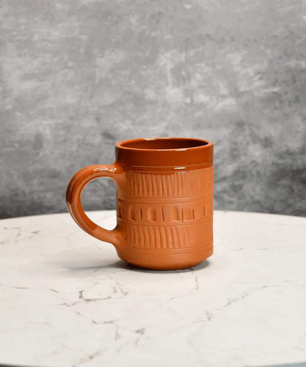 Sowpeace Traditional Terracotta Coffee Mugs (Set of 2) | Handcrafted Brown Tea & Coffee Cups for Gifting & Daily Use — image 2