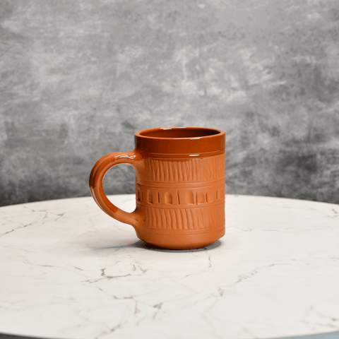 Sowpeace Traditional Terracotta Coffee Mugs (Set of 2) | Handcrafted Brown Tea & Coffee Cups for Gifting & Daily Use