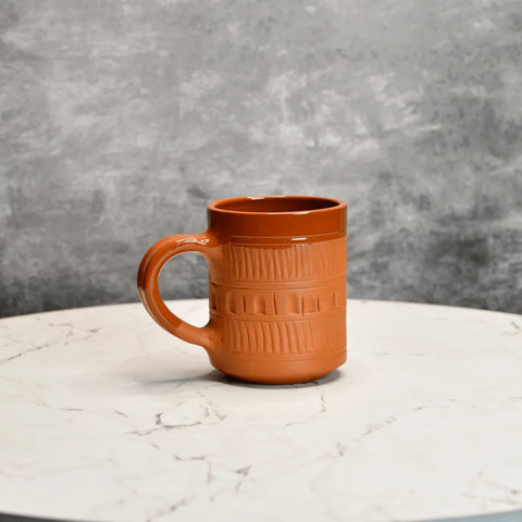 Sowpeace Traditional Terracotta Coffee Mugs (Set of 2) | Handcrafted Brown Tea & Coffee Cups for Gifting & Daily Use