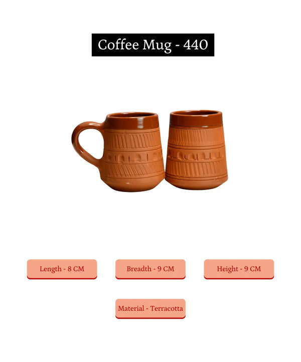 Sowpeace Traditional Terracotta Coffee Mugs (Set of 2) | Handcrafted Rustic Brown Tea & Coffee Cups for Gifting & Daily Use — image 7