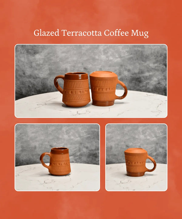 Sowpeace Traditional Terracotta Coffee Mugs (Set of 2) | Handcrafted Rustic Brown Tea & Coffee Cups for Gifting & Daily Use — image 6