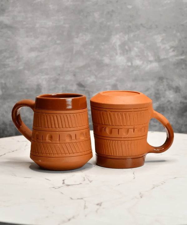 Sowpeace Traditional Terracotta Coffee Mugs (Set of 2) | Handcrafted Rustic Brown Tea & Coffee Cups for Gifting & Daily Use — image 3