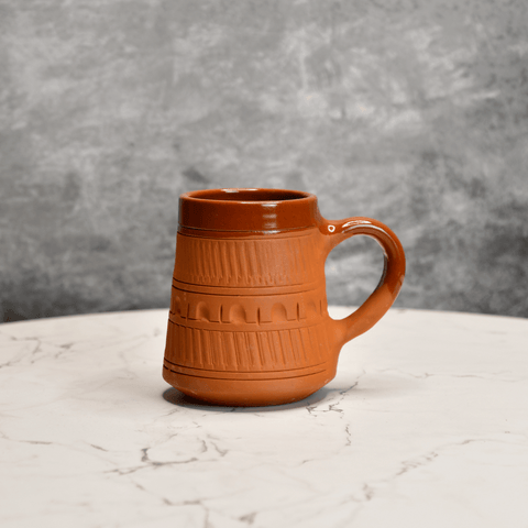 Sowpeace Traditional Terracotta Coffee Mugs (Set of 2) | Handcrafted Rustic Brown Tea & Coffee Cups for Gifting & Daily Use