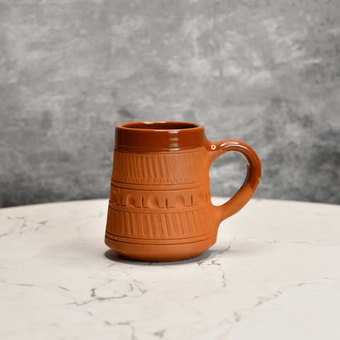 Sowpeace Traditional Terracotta Coffee Mugs (Set of 2) | Handcrafted Rustic Brown Tea & Coffee Cups for Gifting & Daily Use