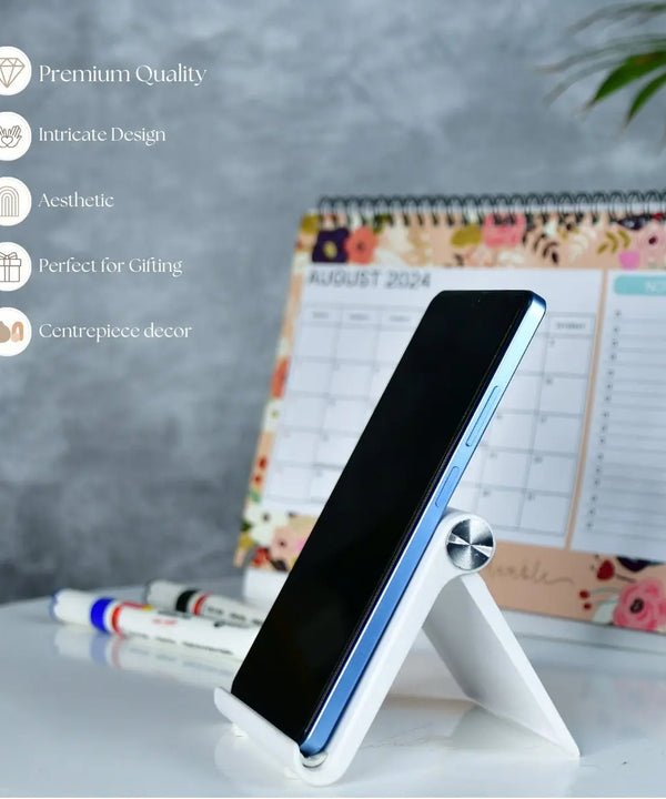 Sowpeace Trendy Adjustable Silver Tablet Stand with White Hinges — image 3
