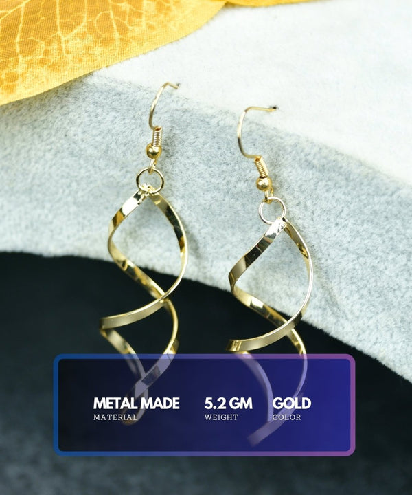 Sowpeace Twisted Gold Stainless Steel Earring Threads | Elegant One‑Size Lightweight Jewelry for Women & Daily Wear — image 3