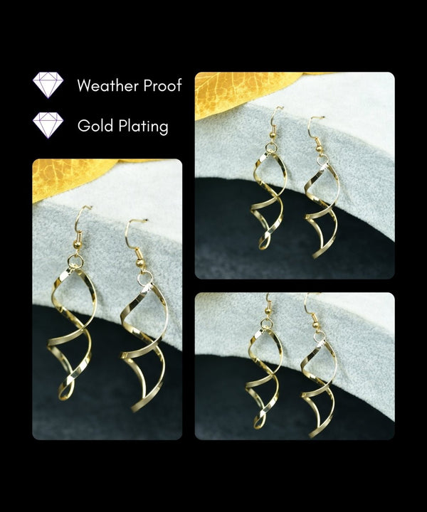 Sowpeace Twisted Gold Stainless Steel Earring Threads | Elegant One‑Size Lightweight Jewelry for Women & Daily Wear — image 4