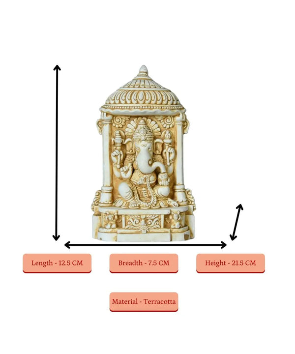 Sowpeace White Ganesh Terracotta Tabletop Art Decor — image 4