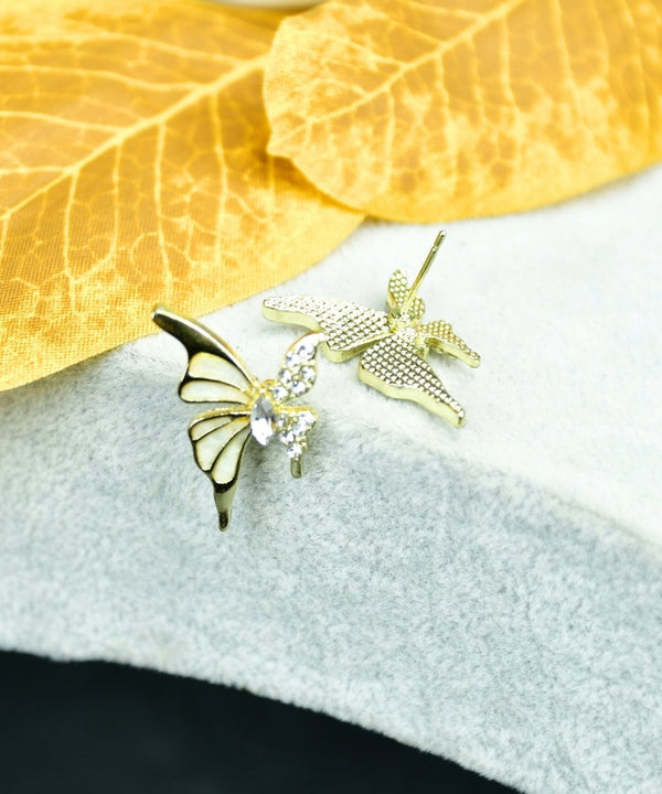Sowpeace White Gold Stainless Steel Butterfly Earrings | Elegant One‑Size Lightweight Jewelry for Women & Daily Wear — image 2