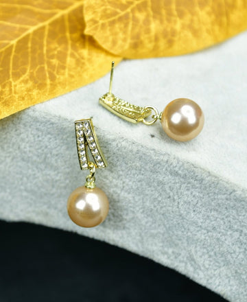 Sowpeace White Lining Gold Stainless Steel Earrings | Elegant One‑Size Lightweight Jewelry for Women & Daily Wear — alternate view