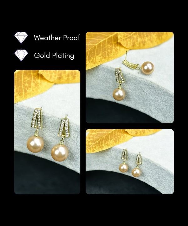 Sowpeace White Lining Gold Stainless Steel Earrings | Elegant One‑Size Lightweight Jewelry for Women & Daily Wear — image 4