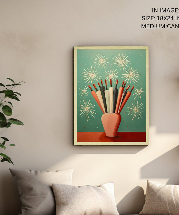 Sowpeace: Winter Festive Joy Abstracted Canvas – Premium Indian-Inspired Wall Art for Elegant Holiday Interiors — image 5