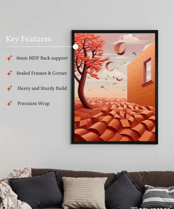 Sowpeace's Handcrafted 3D Autumn Windy Days Art – Premium Indian-Inspired Canvas Print for Stylish Home Decor — image 6
