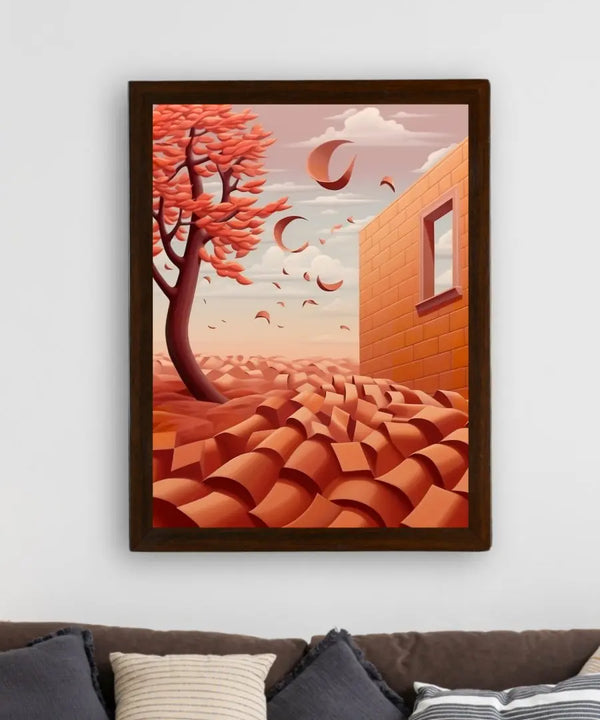 Sowpeace's Handcrafted 3D Autumn Windy Days Art – Premium Indian-Inspired Canvas Print for Stylish Home Decor — image 3