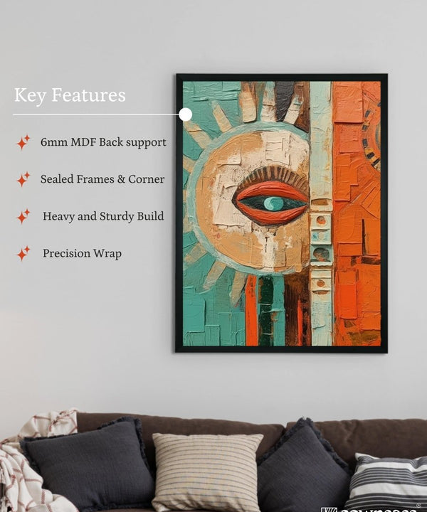 Sowpeace's Handcrafted Boho Sunny Day Abstract Art – Premium Indian-Inspired Canvas Print for Stylish Home Decoration — image 6