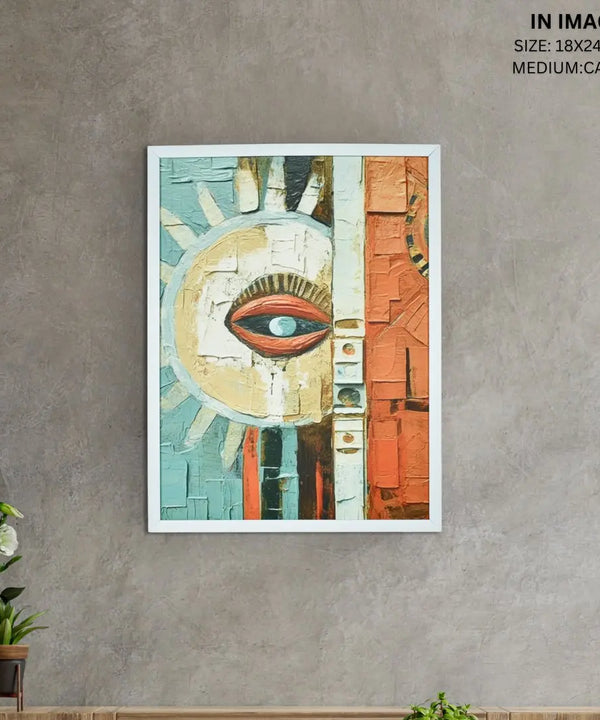 Sowpeace's Handcrafted Boho Sunny Day Abstract Art – Premium Indian-Inspired Canvas Print for Stylish Home Decoration — image 5
