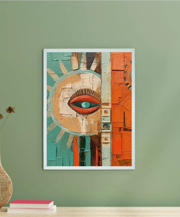 Sowpeace's Handcrafted Boho Sunny Day Abstract Art – Premium Indian-Inspired Canvas Print for Stylish Home Decoration — main view
