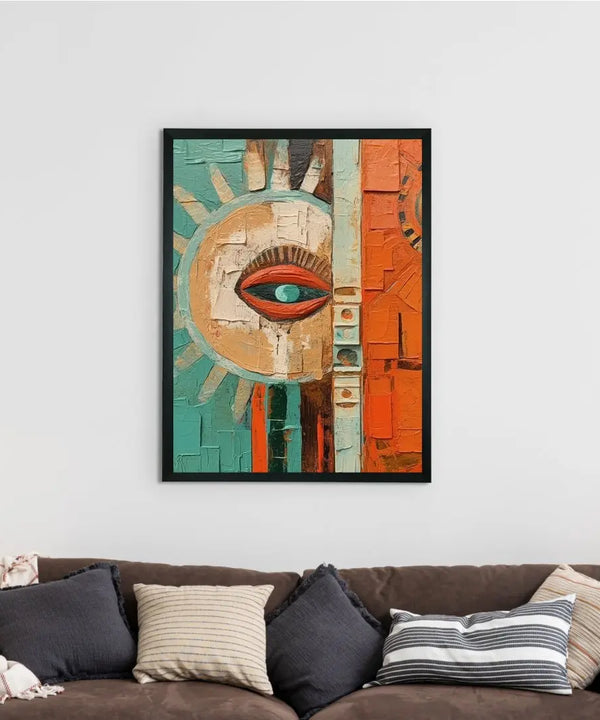 Sowpeace's Handcrafted Boho Sunny Day Abstract Art – Premium Indian-Inspired Canvas Print for Stylish Home Decoration — image 3