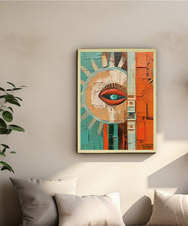 Sowpeace's Handcrafted Boho Sunny Day Abstract Art – Premium Indian-Inspired Canvas Print for Stylish Home Decoration — image 2