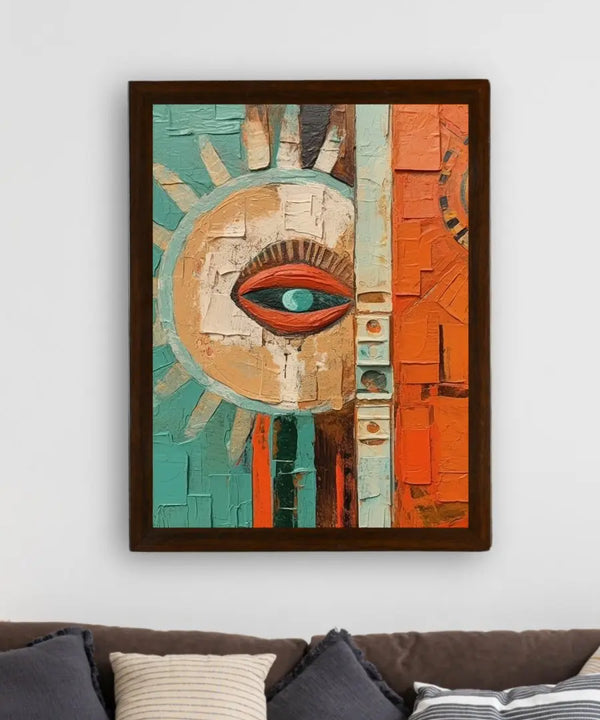 Sowpeace's Handcrafted Boho Sunny Day Abstract Art – Premium Indian-Inspired Canvas Print for Stylish Home Decoration — image 4