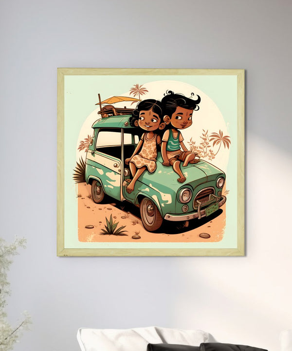 Sowpeace's Handcrafted Indian Village Cartoon Wall Art – Premium Canvas Decor Inspired by Traditional Artforms — image 4
