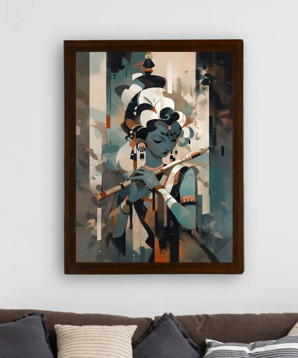 Sowpeace's Handcrafted Lord Krishna Abstract Wall Art — image 3