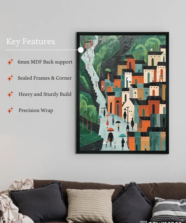 Sowpeace's Handcrafted Nordic Rainy Day Hills Canvas Art – Premium Indian-Inspired Wall Print for Elegant Modern Home Decor — image 6
