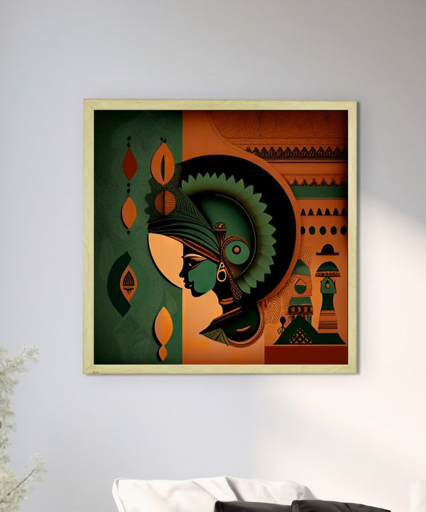 Sowpeace's Handcrafted Rajasthani Fusion Wall Art – Seagreen, Terracotta, Earth Black, Set of 3 Premium Decor — image 4