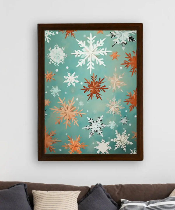 Sowpeace's Silent Snowfall: Premium Abstract Wall Prints – Handcrafted Indian-Inspired Art for Peaceful and Elegant Winter Decor — image 3
