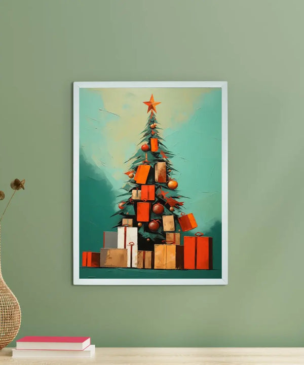 Sowpeace Joy: Handcrafted Tree of Hope Canvas Print – Premium Indian-Inspired Art for Elegant Holiday Decor — main view