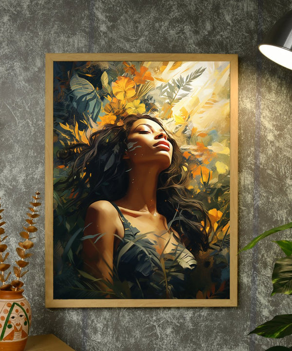 Sowpeace Serenity: Handcrafted Sunlit Forest with Radiant Girl – Premium Canvas Art for Elegant Home Decoration — image 4