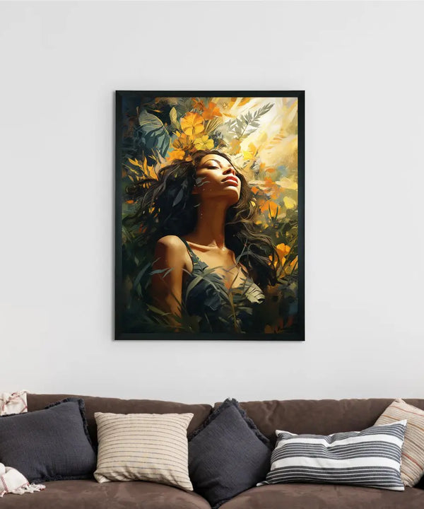 Sowpeace Serenity: Handcrafted Sunlit Forest with Radiant Girl – Premium Canvas Art for Elegant Home Decoration — image 2
