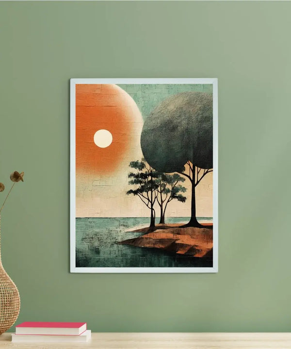 Sowpeace's Handcrafted Bohemian Indian Beach Abstract – Premium Canvas Print for Modern and Artistic Home Decor — main view