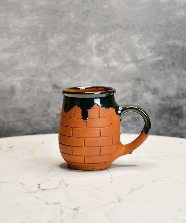 Terracotta Coffee Mug: Artful Fusion for Home and Kitchen — main view