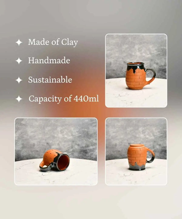 Terracotta Coffee Mug: Artful Fusion for Home and Kitchen — image 3