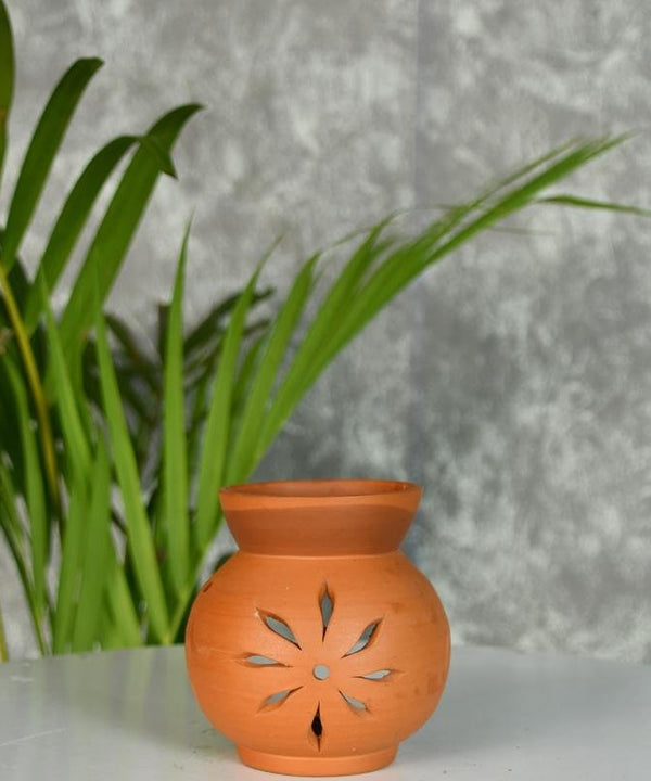 Terracotta Diffuser: Artisan-Made Round Bottom Tabletop Home Decor Accent — main view