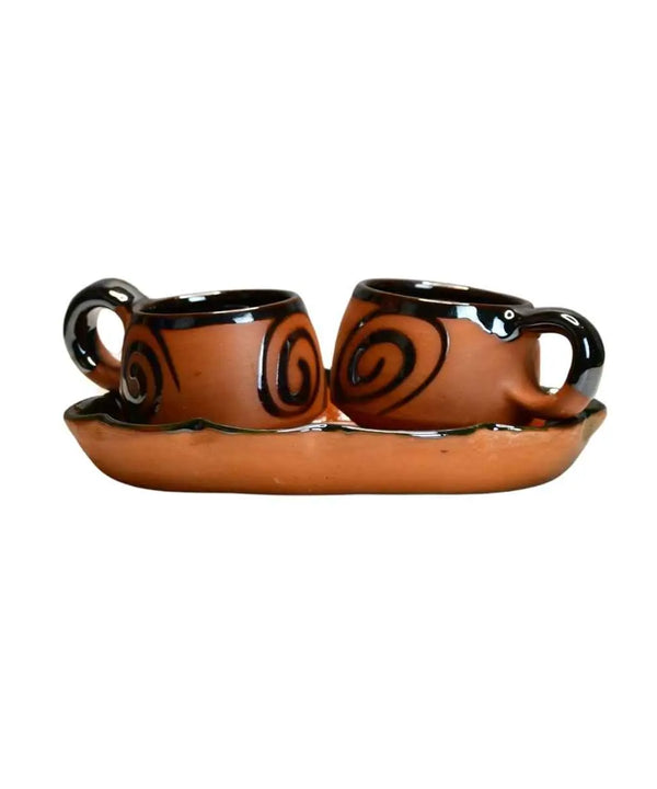 Terracotta Floral Cup Set: Artistic Home Decor and Kitchenware — image 8