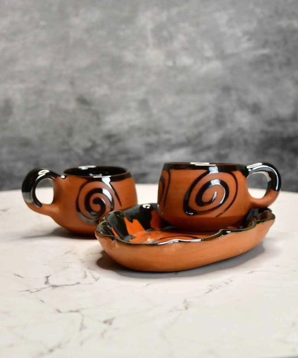 Terracotta Floral Cup Set: Artistic Home Decor and Kitchenware — image 7