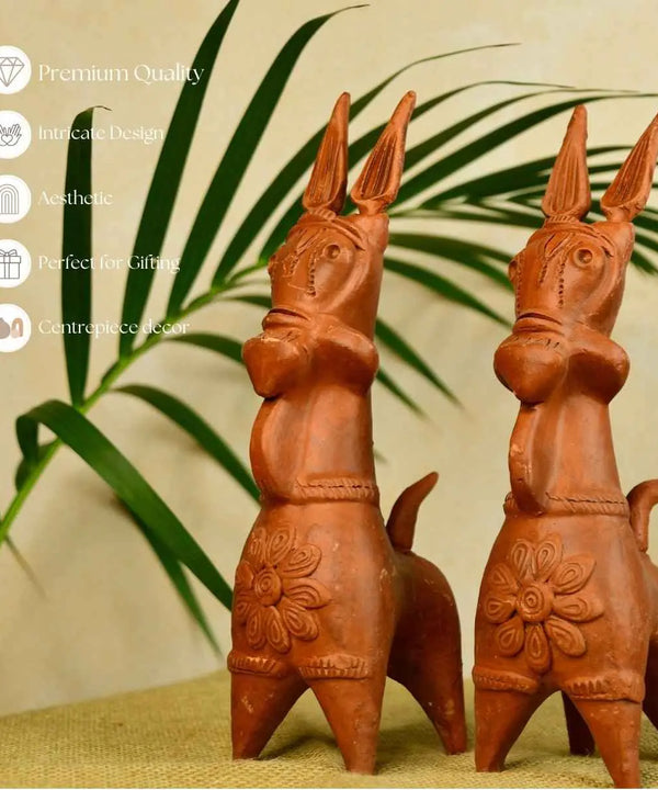 Terracotta Horse: Artisan-Made Tabletop Home Decor Accent — image 5