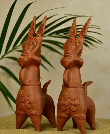 Terracotta Horse: Artisan-Made Tabletop Home Decor Accent — alternate view
