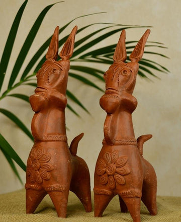 Terracotta Horse: Artisan-Made Tabletop Home Decor Accent — alternate view