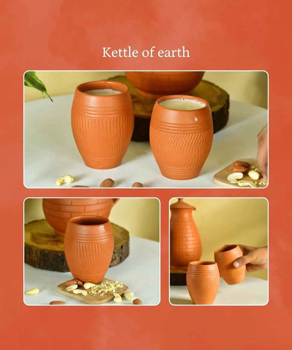 Terracotta Lassi Mug Set: Artisanal Elegance, Functional Design. — image 4