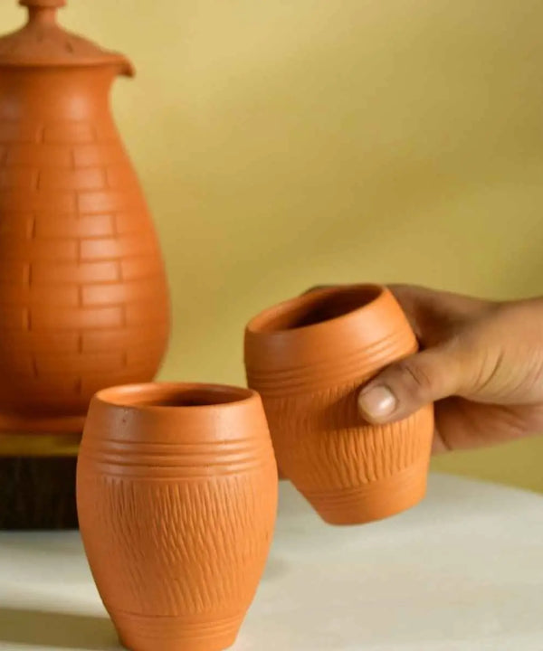 Terracotta Lassi Mug Set: Artisanal Elegance, Functional Design. — image 7