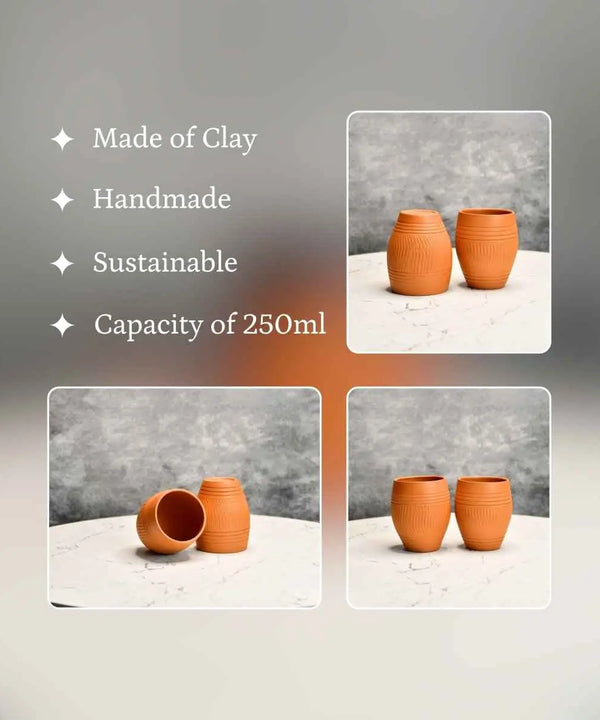 Terracotta Lassi Mug Set: Artisanal Elegance, Functional Design. — image 3